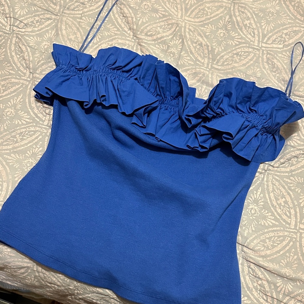 Maeve Royal Blue Ruffled Camisole
